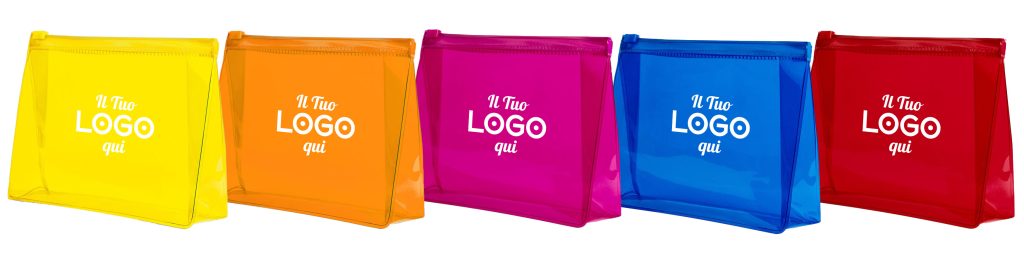 Beauty Case in resistente PVC trasparente personalizzabile con logo