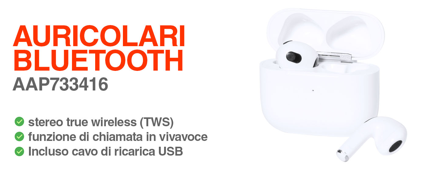 auricolari personalizzabili con logo bluetooth AAP733416