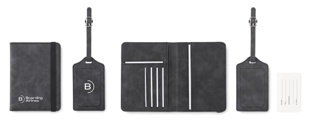 Set di porta passaporto e etichetta