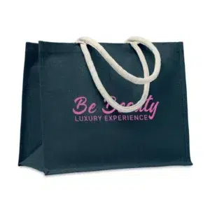 Ampia borsa in iuta personalizzabile con logo