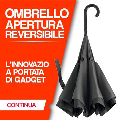 Ombrello promozionale con l’innovativa versione di apertura reversibile.