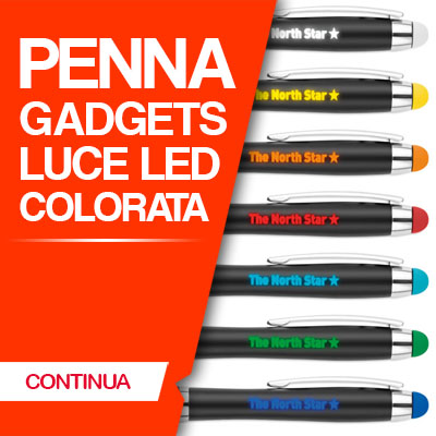 Penna a sfera in metallo con LOGO LED colorato.