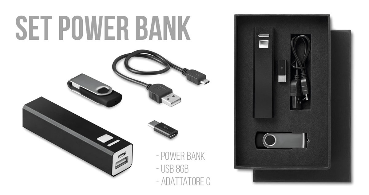 SET POWER BANK REGALO CON USB