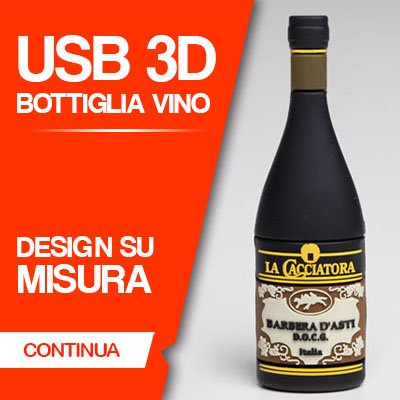 USB 3D BOTTIGLIA DI VINO