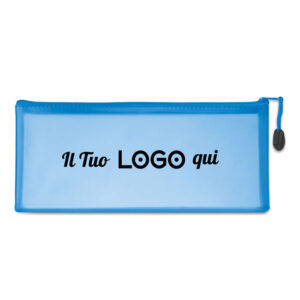 Ampio beauty case in PVC semi trasparente personalizzabile con logo