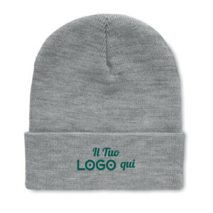 Berretto unisex personalizzabile con logo in morbido poliestere riciclato