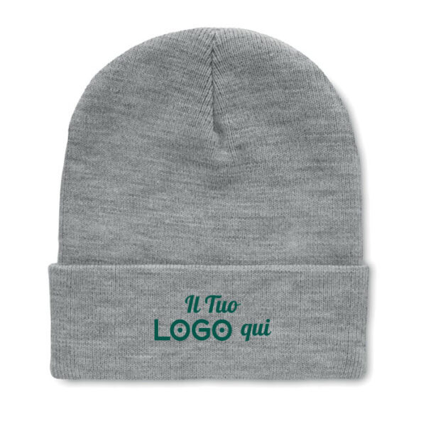 Berretto unisex personalizzabile con logo in morbido poliestere riciclato