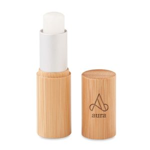 Balsamo labbra personalizzato con LOGO in bamboo
