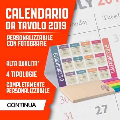 CALENDARIO DA TAVOLO 2019 PERSONALIZZATO