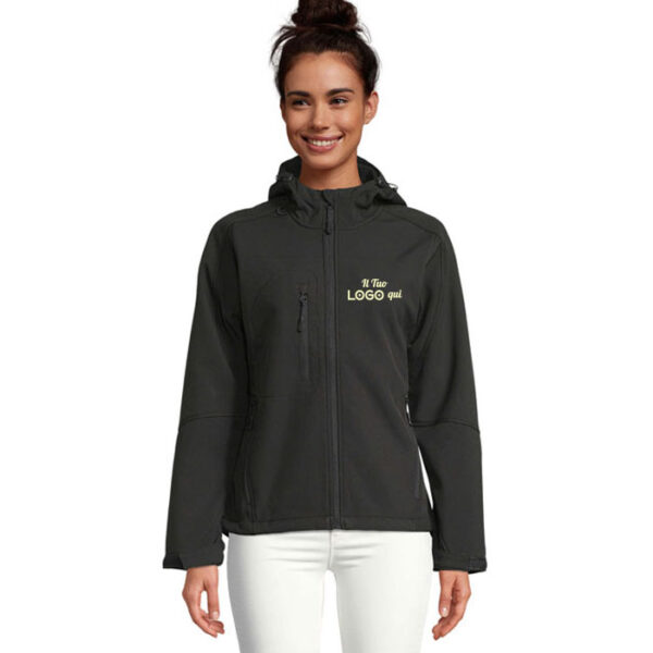 Giacca da donna personalizzabile con logo in softshell jacket 340g