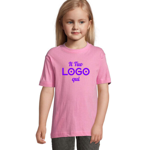 T-shirt bambino in cotone semipettinato personalizzabile con logo