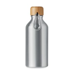 Bottiglia da 400ml di alluminio con tappo in legno personalizzata