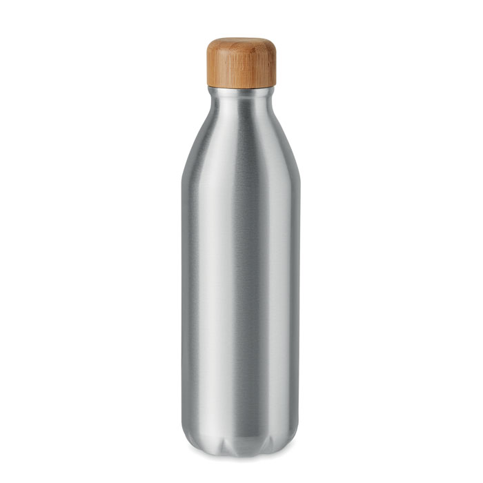 Bottiglia da 550 ml in alluminio con tappo in bambù personalizzata