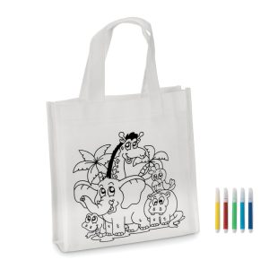 Mini borsa shopper personalizzata con LOGO da colorare