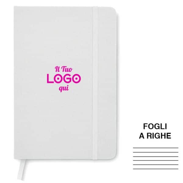 Block Notes A5 personalizzati con logo con copertina in RPET - fogli a righe