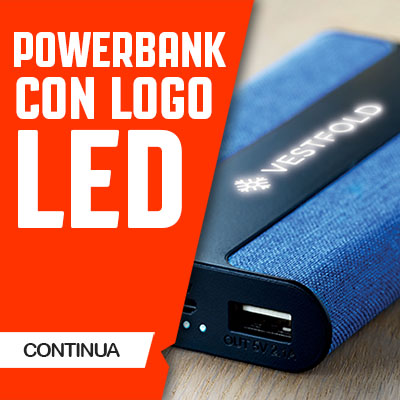 POWER BANK PERSONALIZZABILI CON LOGO LED