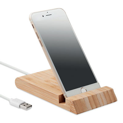 Gadget supporto per cellulare personalizzati da scrivania in legno