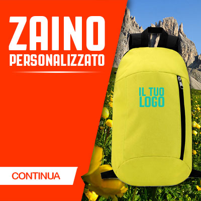 Zaino personalizzato, piccolo ma capiente, disponibile in tanti colori.