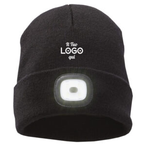 Berretto con LED in maglia personalizzabile con logo