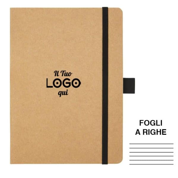 Block notes personalizzati con logo in carta riciclata - fogli a righe