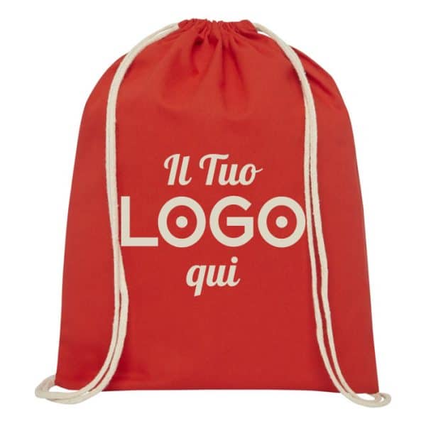 Sacca personalizzabile con logo con cordoncino in cotone