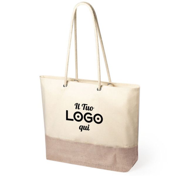 Borsa personalizzabile con logo in cotone della linea Nature