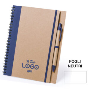 Blocco note con spirale metallica personalizzabile con logo - Fogli Neutri