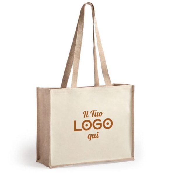 Borsa personalizzabile con logo in materiale laminato resistente