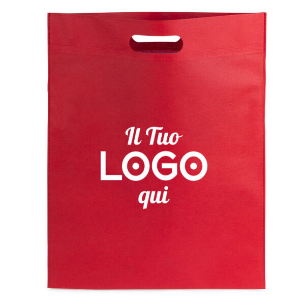 Shopper in TNT personalizzabile con logo con manici fustellati rinforzati