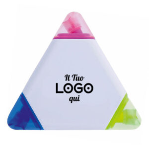 Evidenziatore triangolare personalizzabile con logo a tre colori