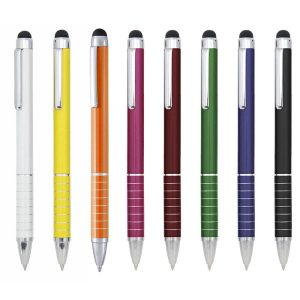Penna a sfera personalizzabile con logo con puntatore touch e con meccanismo Twist