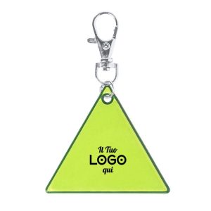 Portachiavi triangolare catarifrangente personalizzabile con logo