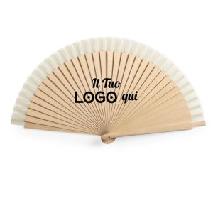 Ventaglio in legno e cotone personalizzabile con logo