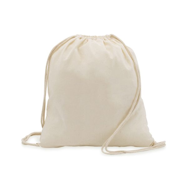 Sacca zaino in cotone color naturale personalizzabile con logo