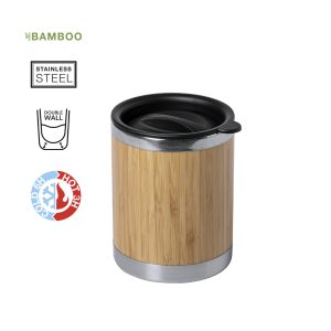 Bicchiere in bamboo e acciaio personalizzato con LOGO 300ml