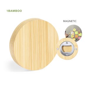 Apribottiglia magnetico in bamboo personalizzato con LOGO