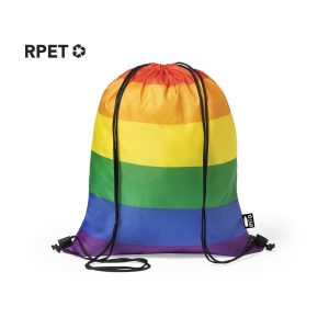Sacca arcobaleno personalizzabile con logo in RPET