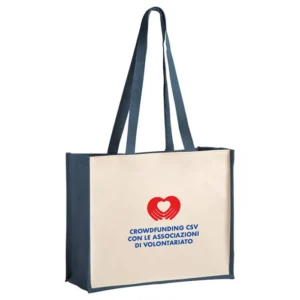 Borsa in juta e cotone laminato personalizzabile