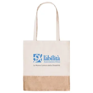 Borsa in juta e cotone personalizzabile