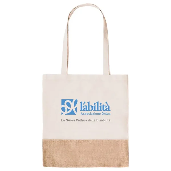 Borsa in juta e cotone personalizzabile