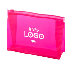 Beauty case trasparente con zip personalizzabile con logo