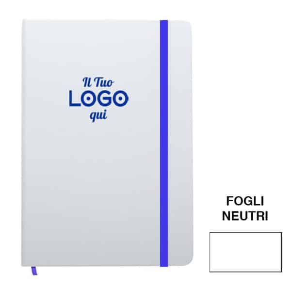Block notes personalizzati con logo A5 copertina in cartoncino bianco - fogli a righe