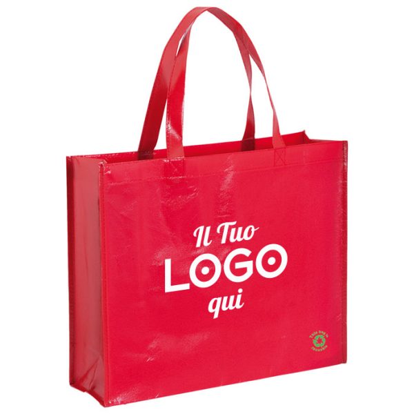 Borsa shopper in tessuto non tessuto ecologico personalizzabile con logo