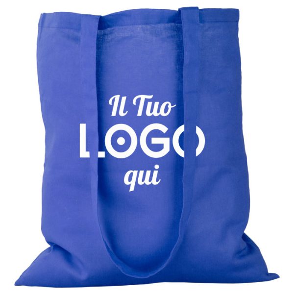 Borsa per la spesa colorata in cotone personalizzabile con logo