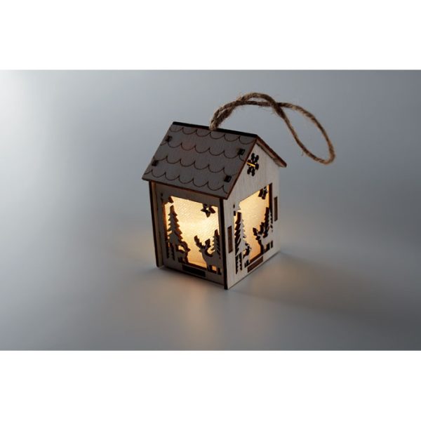 Casetta natalizia in MDF personalizzabile con logo con luce interna - immagine 6