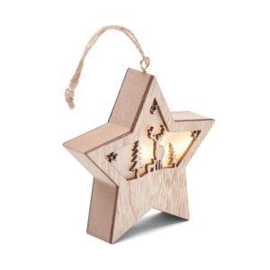 Stella natalizia decorata in legno MDF personalizzabile con logo