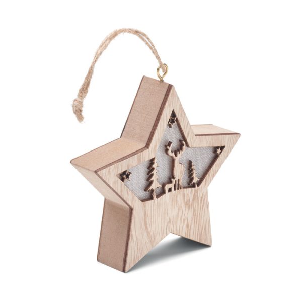 Stella natalizia decorata in legno MDF personalizzabile con logo - immagine 3