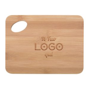 Tagliere in bambù comodo e sostenibile personalizzabile con logo
