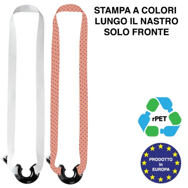 Laccio da collo in RPET personalizzabile con stampa a colori con porta bottiglie