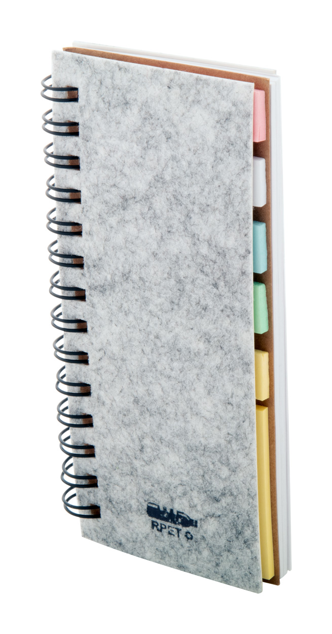 Blocco a spirale con copertina in feltro RPET personalizzabile con logo